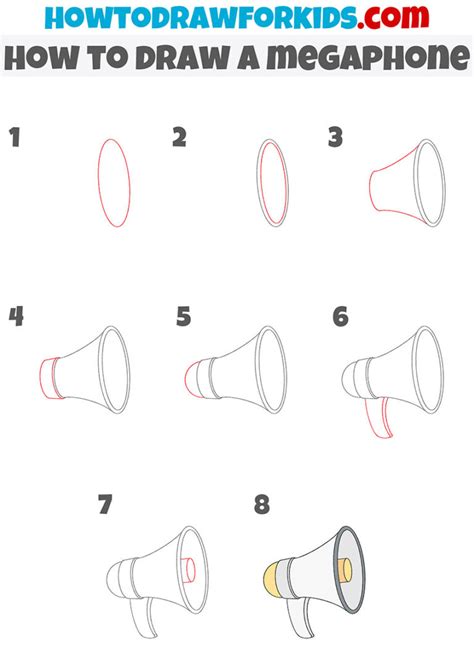 how to draw a megaphone|howtodrawforkids.com how to draw a megaphone.